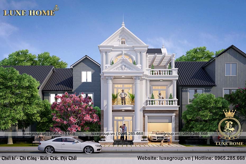 Thiết kế mẫu nhà biệt thự 3 tầng đẹp, sang trọng tại Quảng Trị