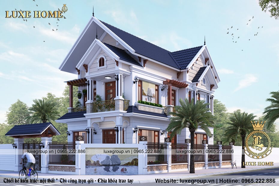 Thiết kế biệt thự 2 tầng mái Thái sang trọng tại Nghệ An