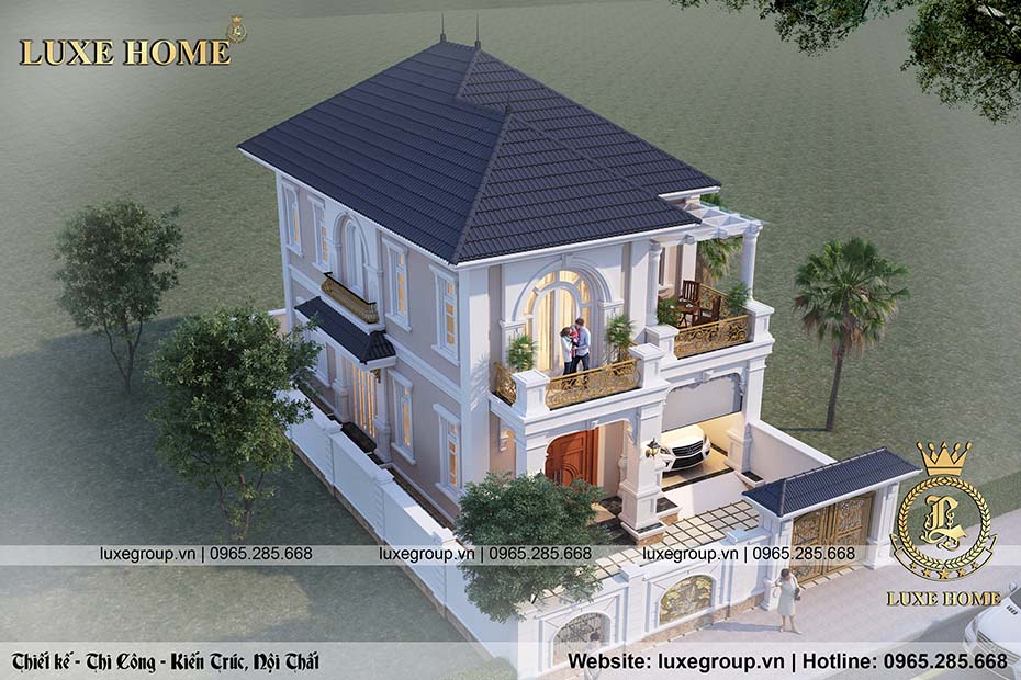 Chi tiết công năng mẫu thiết kế biệt thự 2 tầng mái Thái gia đình anh Khang