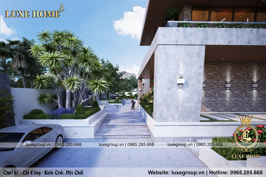 Chi tiết mẫu thiết kế Villa nghỉ dưỡng hiện đại 2 tầng ấn tượng