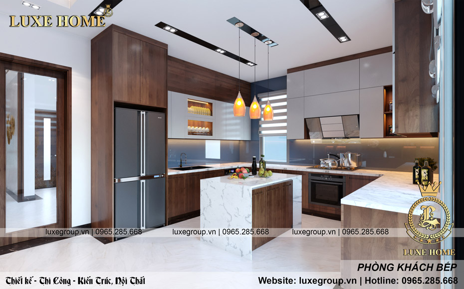 Thiết kế nội thất hiện đại với nhà bếp và phòng ăn tiện nghi